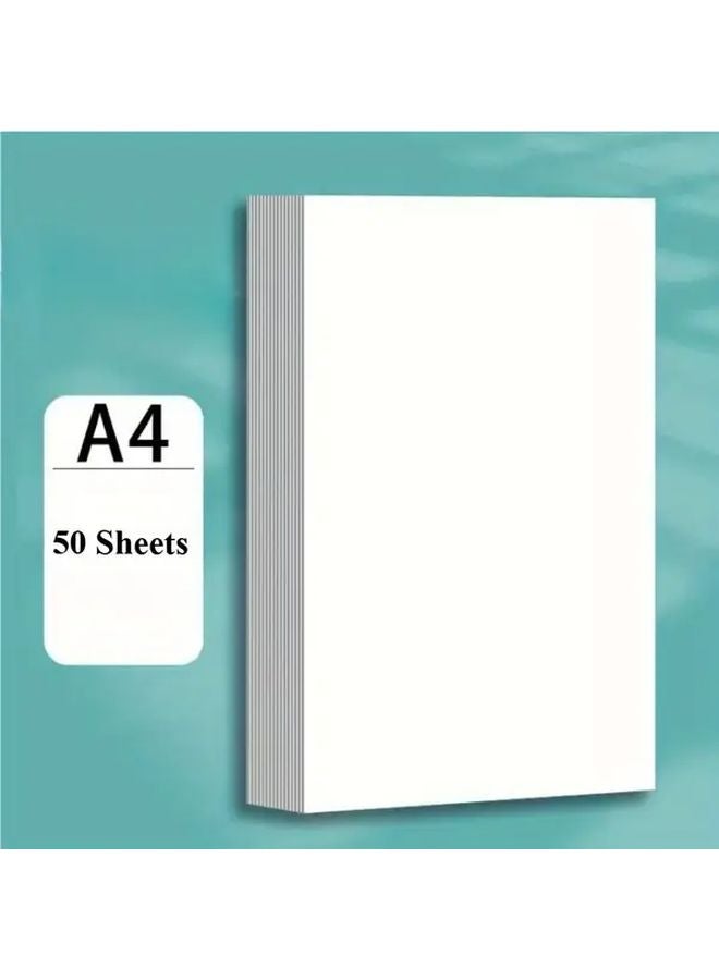 50 ورقة من الورق الأبيض مقاس A4 للطباعة والرسم ومستلزمات المكتب والمدرسة - Image 1