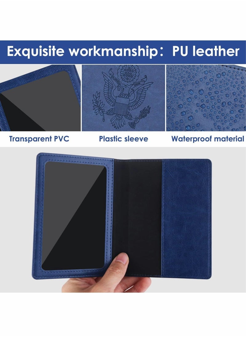 Excefore - Passport Card Holder, PU Leather Passport Holder with Vaccine Card Slot, Waterproof, Passport Cover Case Protector for Women Men - Image 1