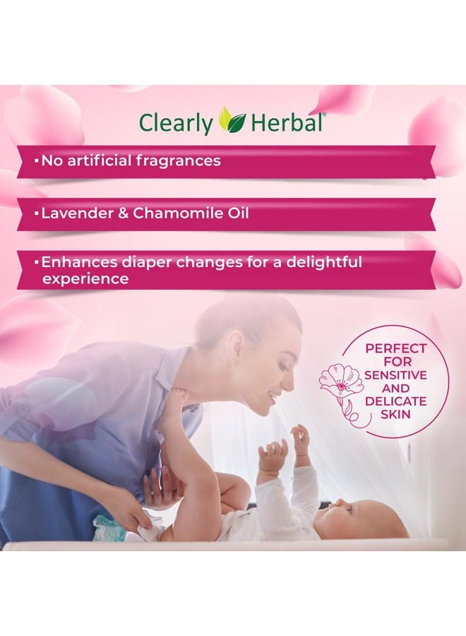 Clearly Herbal مناديل الأطفال اللطيفة بماء الورد (72 قطعة × 4 عبوات = 288 منديل) - Image 5