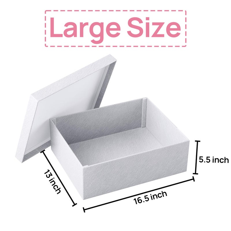 JOYIT White Gift Box 16.5''x13''x5.5'' - Large Gift Boxes with Lid for Presents Packaging, Birthday, Christmas, Wedding, Anniversary, Big Gift Box with Ribbon, Shred Filler, Card, Wax Seal (White) - Image 2