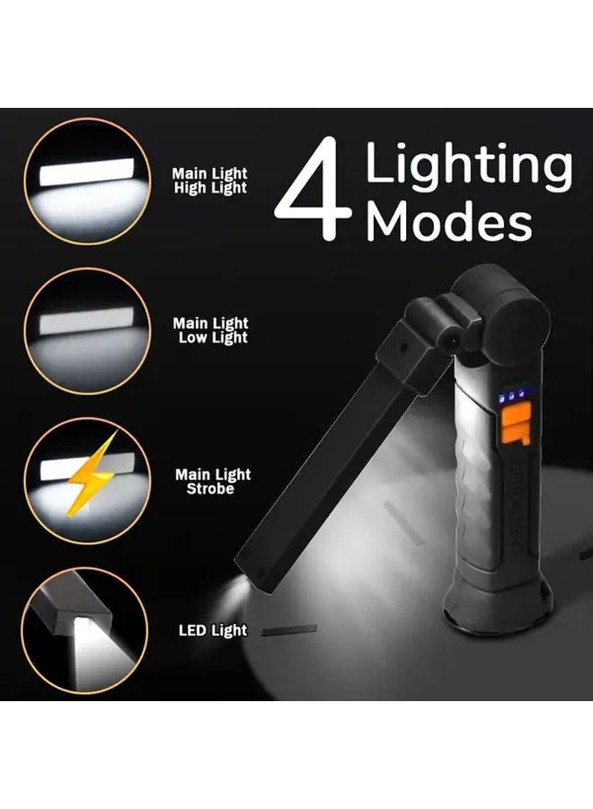 2pcs COB Multifunctional Work Light USB Rechargeable Adjustable Flashlight Magnetic - Image 5