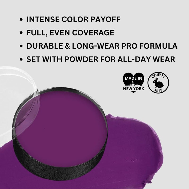 Mehron Makeup Color Cups | Stage, Foundation, Face Paint, Body Paint, Halloween | Greasepaint .5 oz (14 g) Purple - Image 3