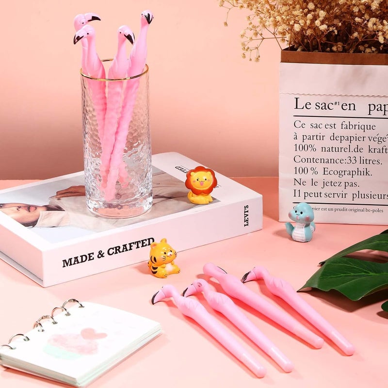 Luckam 18 Pieces Cute Pink Flamingo Pens Gift Creative Flamingo Pen Novelty Plastic Rubber Ballpoint Pens Black Ink 0.5 mm for Child Teacher Student Party Favors School Supplies - Image 3
