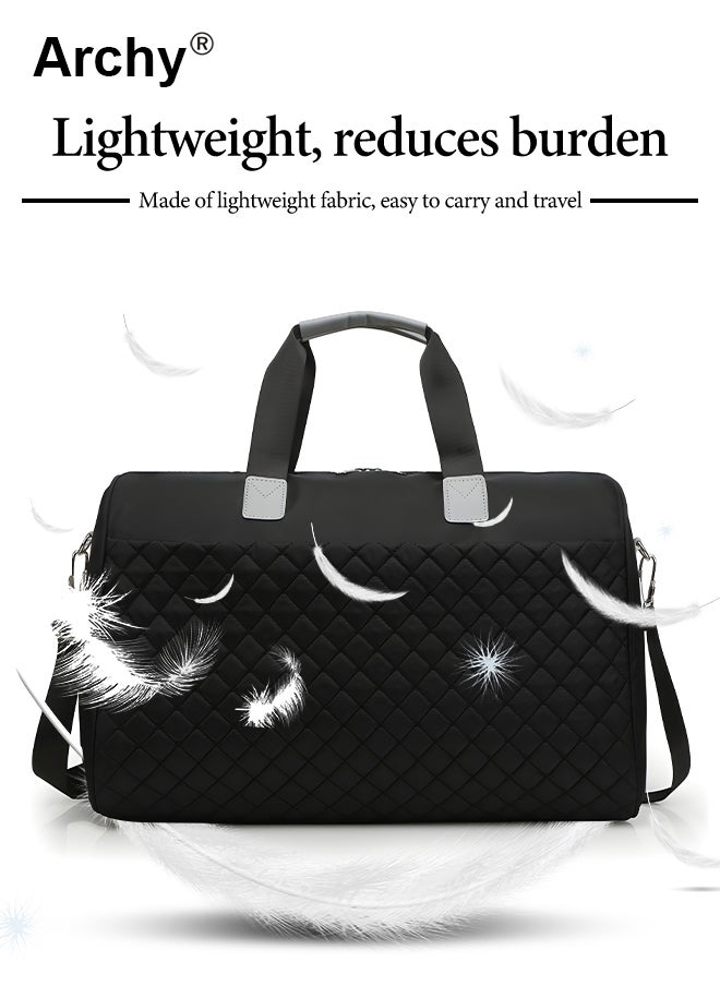 Archy Quilted Travel Duffel Bag Large Capacity Lightweight Waterproof Oxford Fabric Multipurpose Shoulder Luggage Bag for Fitness Sports Training Trip Unisex - Image 4