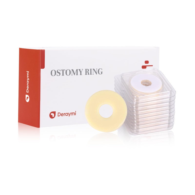 DERAYMI DERAYMI 10 Pack Moldable Ostomy Barrier Rings 4mm Thickness Barrier Rings for Ostomy Bags StingFree Hydrocolloid Ileostomy Elastic Ostomy Rings Secure Seal for Colostomy Bags