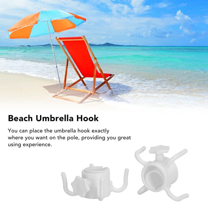 White Umbrella Hanger With 4 Prong Towel Hat Sunglasses Holder Universal Fit 1 0 1 3 Inch - Image 5
