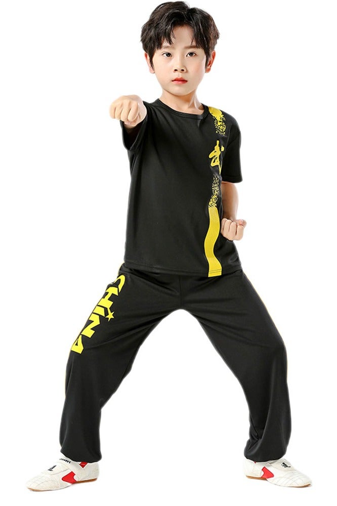 ليانانر زي Kids Kung Fu - زي فنون القتال الصينية للأولاد ، بدلة تدريب Tai Chi Karate مع نسيج تنفس (الأداء ، Wushu ، Sanda ، عرض المسرح) - Image 1