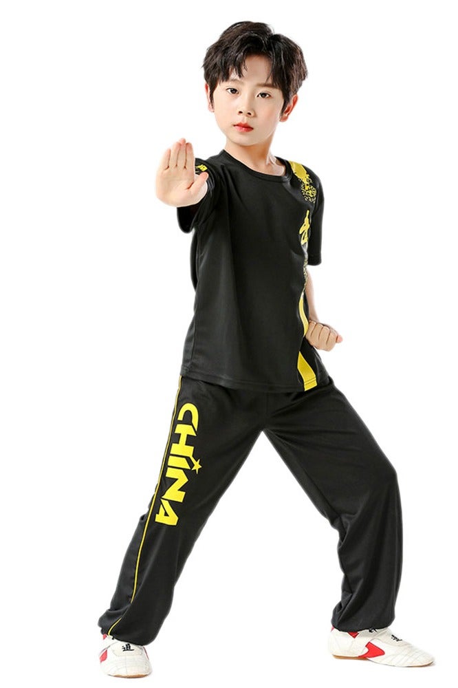 ليانانر زي Kids Kung Fu - زي فنون القتال الصينية للأولاد ، بدلة تدريب Tai Chi Karate مع نسيج تنفس (الأداء ، Wushu ، Sanda ، عرض المسرح) - Image 4