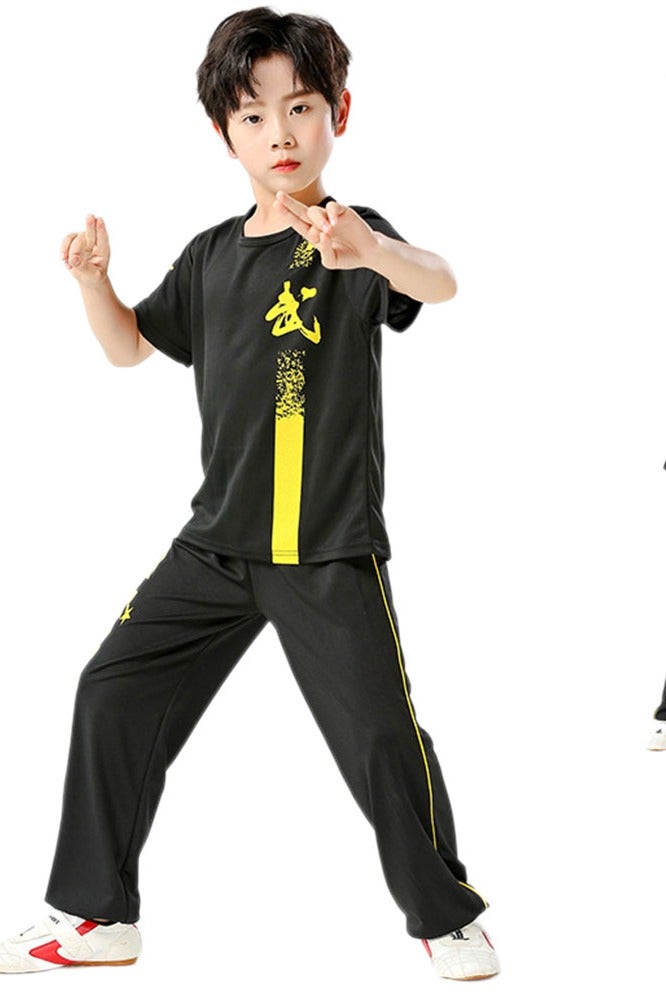 ليانانر زي Kids Kung Fu - زي فنون القتال الصينية للأولاد ، بدلة تدريب Tai Chi Karate مع نسيج تنفس (الأداء ، Wushu ، Sanda ، عرض المسرح) - Image 3