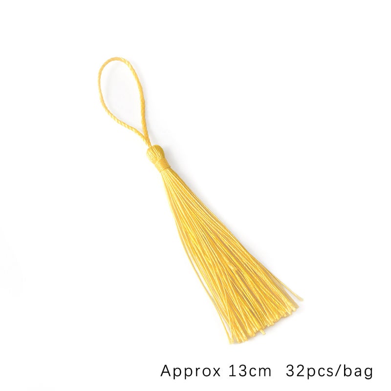 Polyester silk tassel hanging ring small tassel high-grade ice silk tassel pendant earrings accessories diy jewelry accessories Golden 32/bag