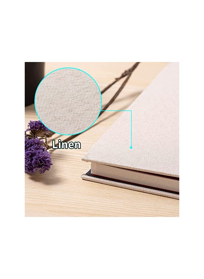 The Bros Photo Albums, Extra Large Capacity Family Wedding Picture Albums Photo Book, Magnetic Self-stick Photos Hand Made DIY Albums, Memory Book Holds 3x5, 4x6, 5x7, 6x8, 8x10 Inch Photos (Cream) - Image 2