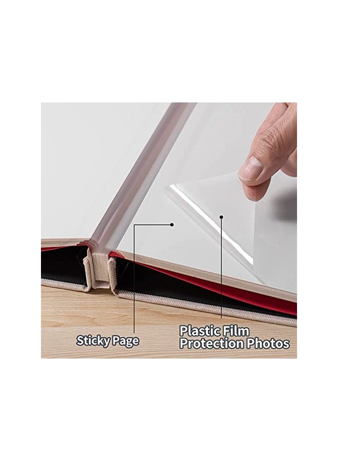 The Bros Photo Albums, Extra Large Capacity Family Wedding Picture Albums Photo Book, Magnetic Self-stick Photos Hand Made DIY Albums, Memory Book Holds 3x5, 4x6, 5x7, 6x8, 8x10 Inch Photos (Cream) - Image 3