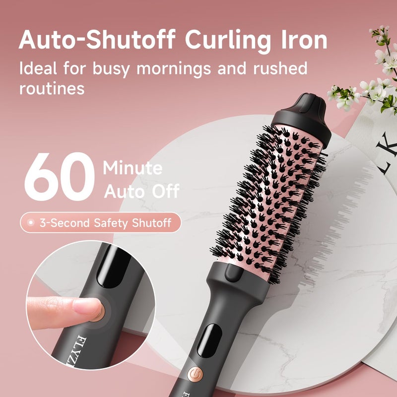FLYZEMAA Thermal Brush, 1 1/2 inch Heated Round Brush with 3 Temperature Settings, Easy to Create Blowout Look, Pouch and Dual Voltage for Travel - Image 4