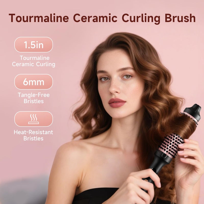 FLYZEMAA Thermal Brush, 1 1/2 inch Heated Round Brush with 3 Temperature Settings, Easy to Create Blowout Look, Pouch and Dual Voltage for Travel - Image 5