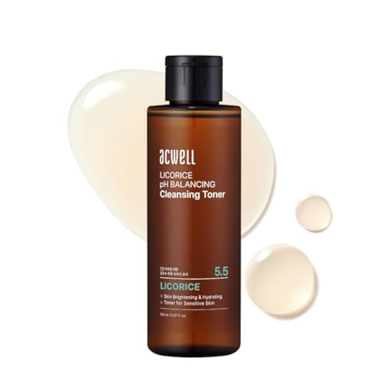 ACWELL Licorice pH 5.5 Balancing Korean Toner and Cleansing 5.07 fl.oz. - Alcohol-Free Hydrating Facial Astringent - Skin Clarifying & Hydration Boosting Toner - Image 1
