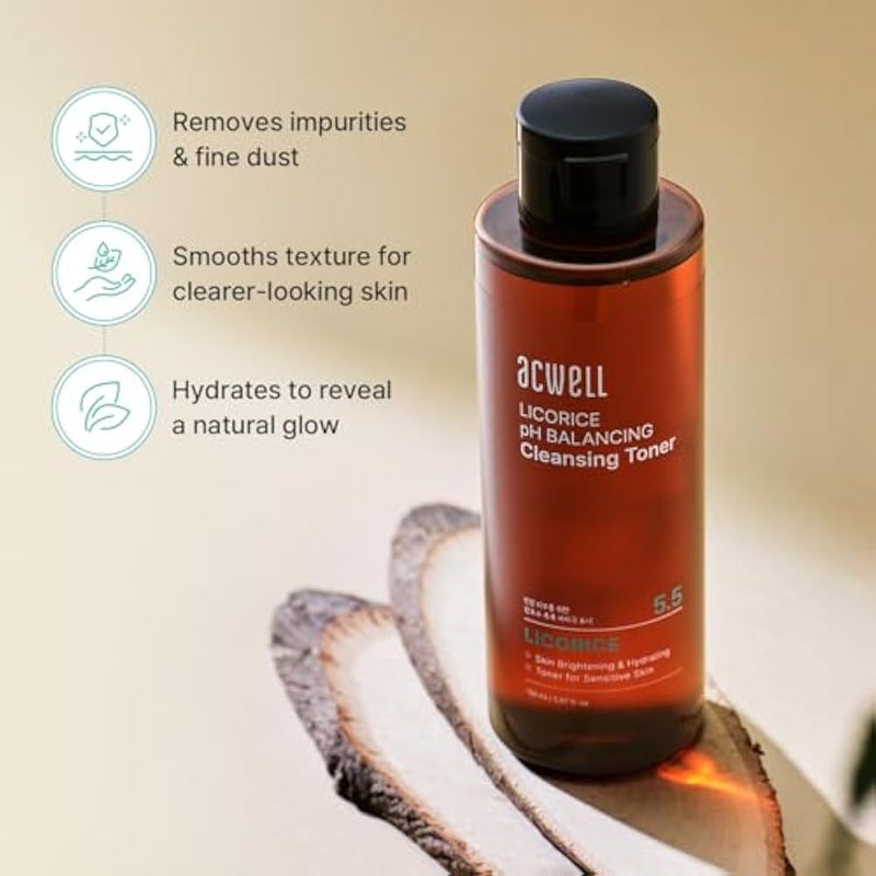ACWELL Licorice pH 5.5 Balancing Korean Toner and Cleansing 5.07 fl.oz. - Alcohol-Free Hydrating Facial Astringent - Skin Clarifying & Hydration Boosting Toner - Image 3