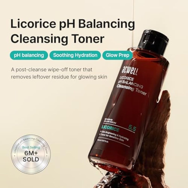 ACWELL Licorice pH 5.5 Balancing Korean Toner and Cleansing 5.07 fl.oz. - Alcohol-Free Hydrating Facial Astringent - Skin Clarifying & Hydration Boosting Toner - Image 2