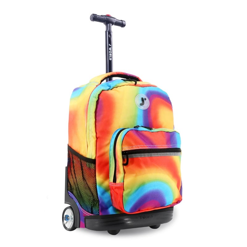 J World New York J World Sunrise Kids Rolling Backpack for Girls Boys. Roller Bookbag With Wheels For School, Heat - Image 5