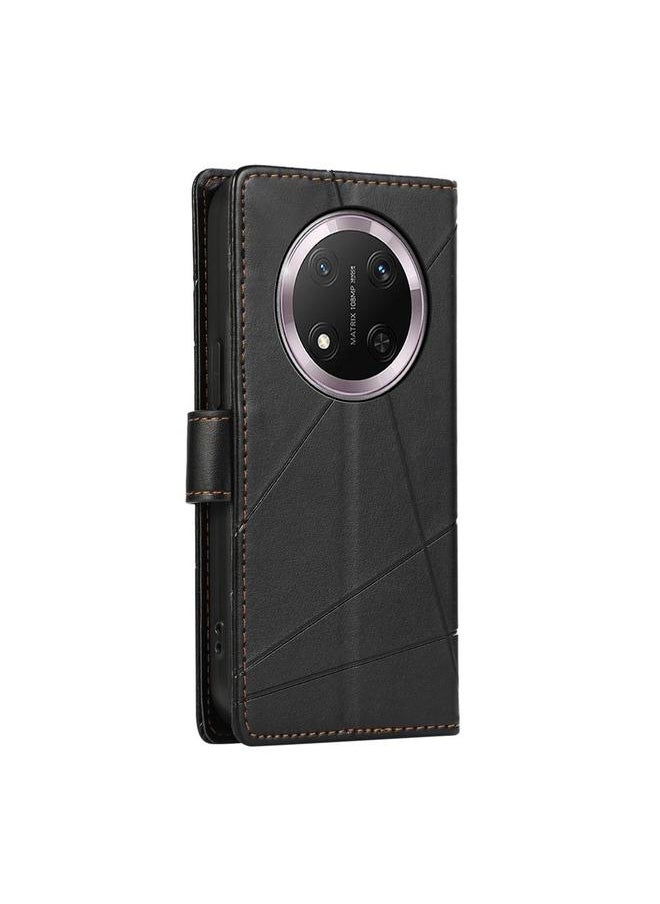Zaboon Case For Honor X9c Global / Magic7 Lite PU Genuine Leather Texture Embossed Line Phone Case  - Image 3