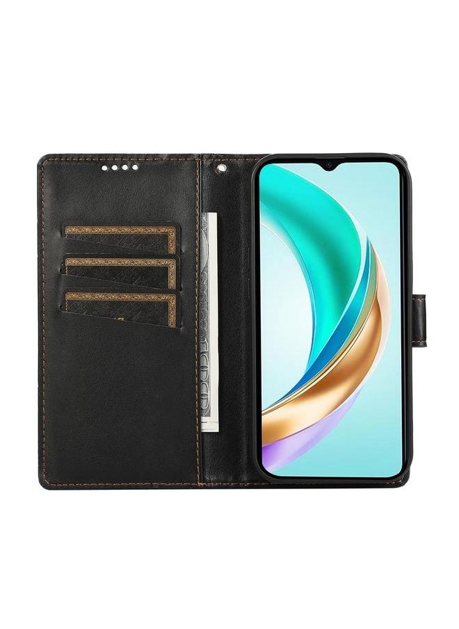 Zaboon Case For Honor X9c Global / Magic7 Lite PU Genuine Leather Texture Embossed Line Phone Case  - Image 4