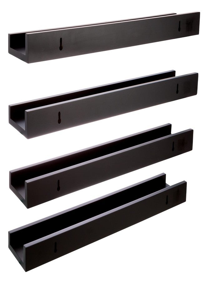 كيرا جريس أرفف كييرا جريس إيدج الخشبية العائمة - 23 بوصة، أسود، عبوة من 4 أرفف - أرفف إطارات صور مثبتة على الحائط للمنزل، الغرفة، المكتب - Image 5