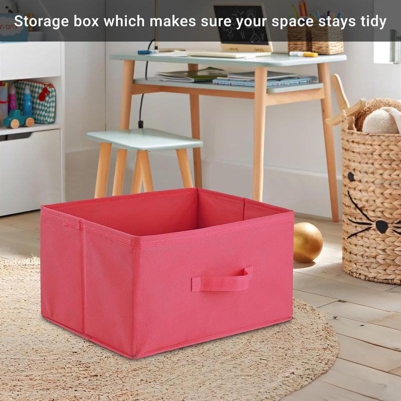 Kuber Industries Pack of 3 Rectangle Foldable Multipurpose Wardrobe Storage Organizer for Home CupboardCloset Organiser Storage Box for Clothes Toys Red Pink Reliance Green - Image 4