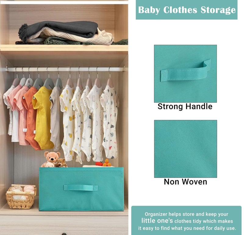 Kuber Industries Pack of 3 Rectangle Foldable Multipurpose Wardrobe Storage Organizer for Home CupboardCloset Organiser Storage Box for Clothes Toys Red Pink Reliance Green - Image 5