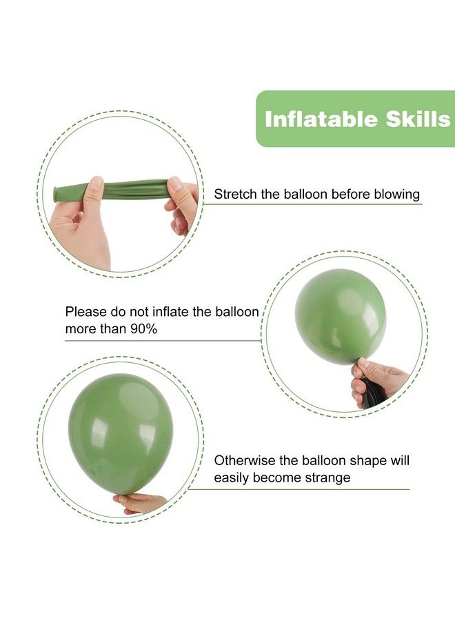 RUBFAC 65 Pcs 12 Inches Sage Green Gold Confetti Balloons Kit Green Gold Sand White Party Balloons With Ribbons For Birthday Wedding Baby Shower Graduation Eucalyptus Party Decorations - Image 4