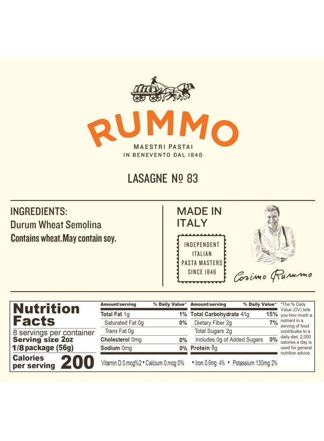 Rummo , Pasta Lasagne Wavy, 16 Ounce - Image 2