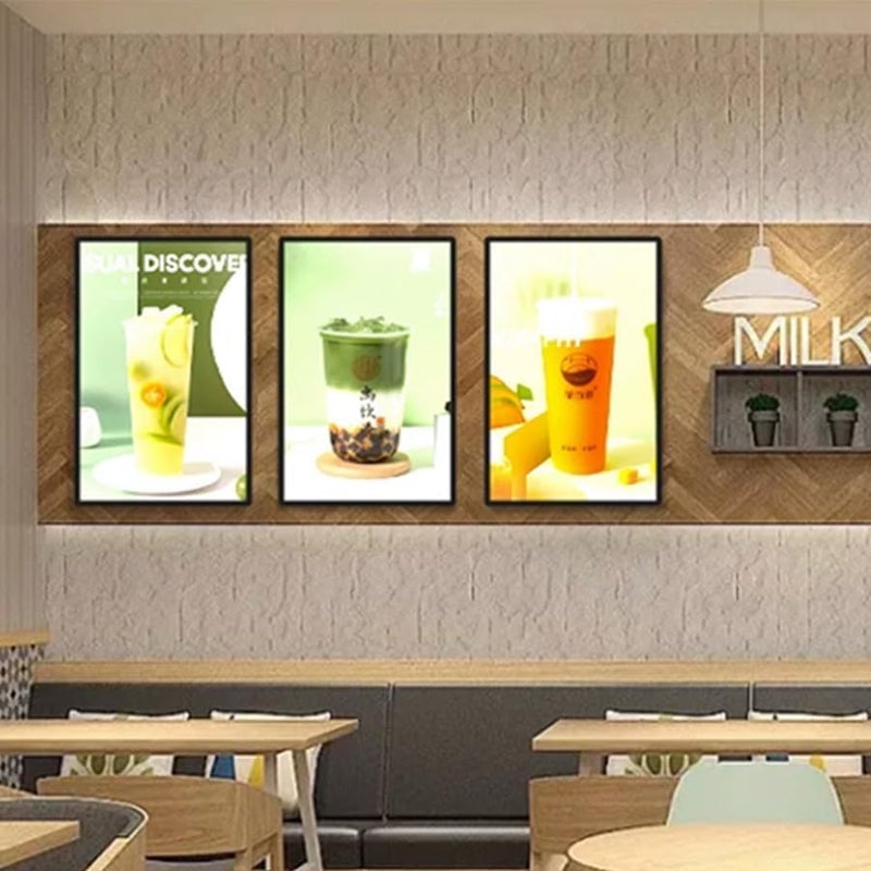 MOAAD صندوق إعلانات LED رفيع A5 معروض مضاء لعرض الملصقات في المقاهي والمطاعم وشاشات عرض ملصقات الأفلام بإطار من الألمنيوم وزجاج مقسى (A5) - Image 2