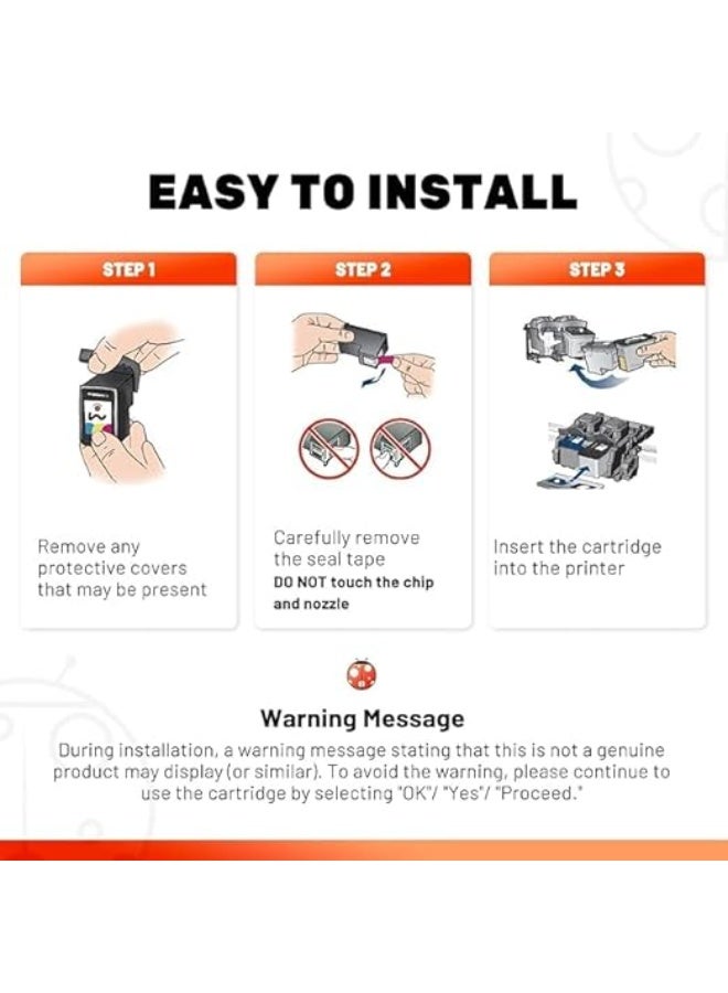 Terabyte Universal Ink Cartridge 901/901XL Compatible with Officejet 4500 J4525 J4535 J4540 J4550 J4580 J4585 J4660 J4680 J4680C, Black and Tri-Color, 4-Pack, 1200 Page Yield - Image 3