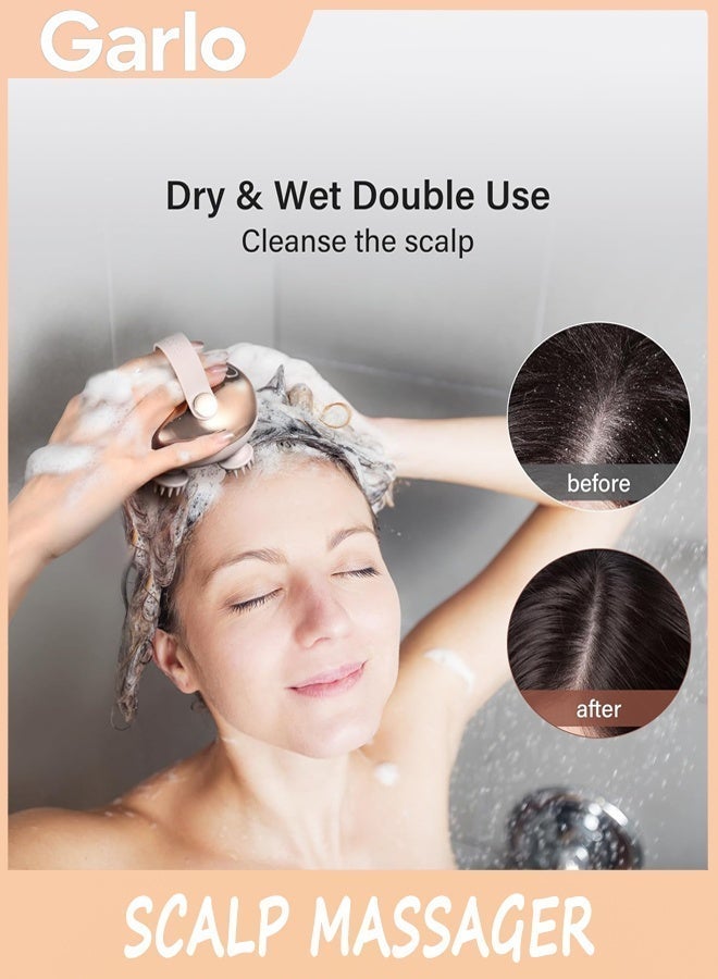 Garlo Scalp Massager Kneading Head Massager Scalp Stress Relax Portable Rechargeable Hair Massager Shower Massage Waterproof Cat Massager Scratcher,Gift for Mom Dad - Image 4
