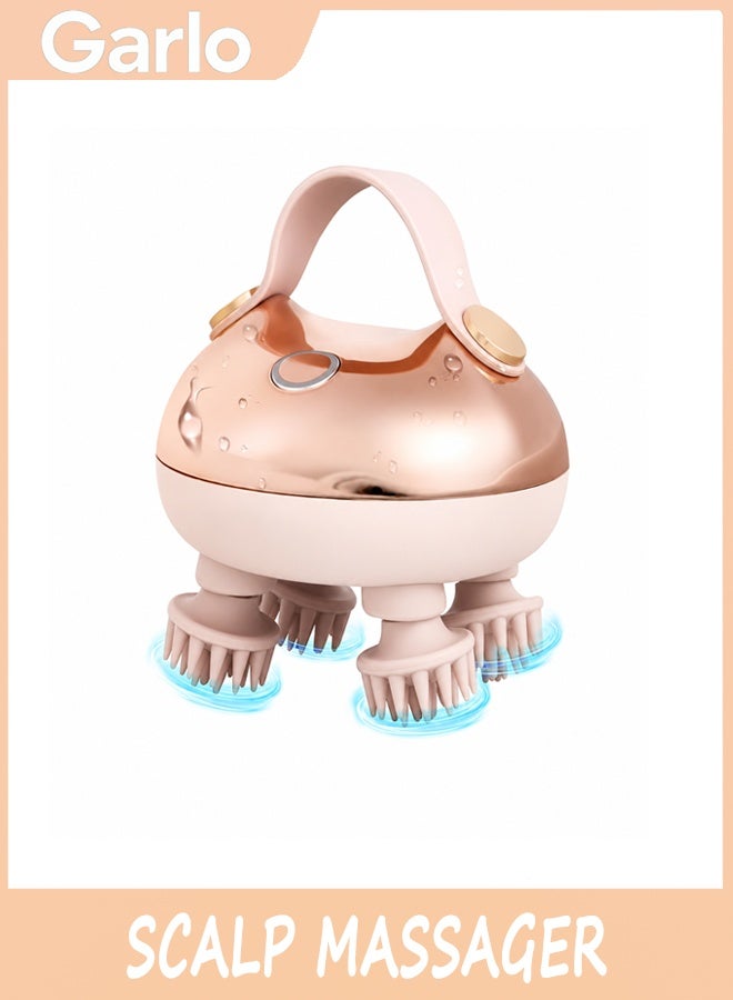 Garlo Scalp Massager Kneading Head Massager Scalp Stress Relax Portable Rechargeable Hair Massager Shower Massage Waterproof Cat Massager Scratcher,Gift for Mom Dad - Image 1