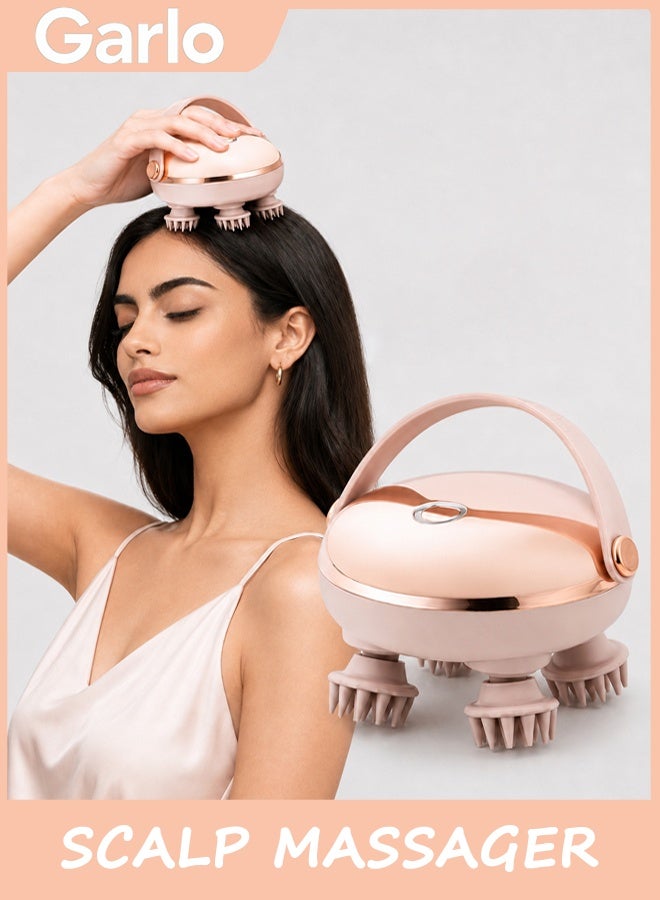 Garlo Scalp Massager Kneading Head Massager Scalp Stress Relax Portable Rechargeable Hair Massager Shower Massage Waterproof Cat Massager Scratcher,Gift for Mom Dad - Image 1