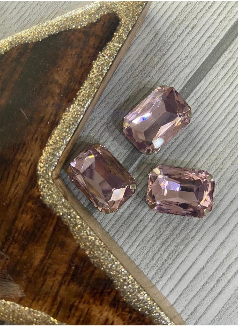 mjuhurat Elegant Rose Blush Gemstone Stud Earrings 
