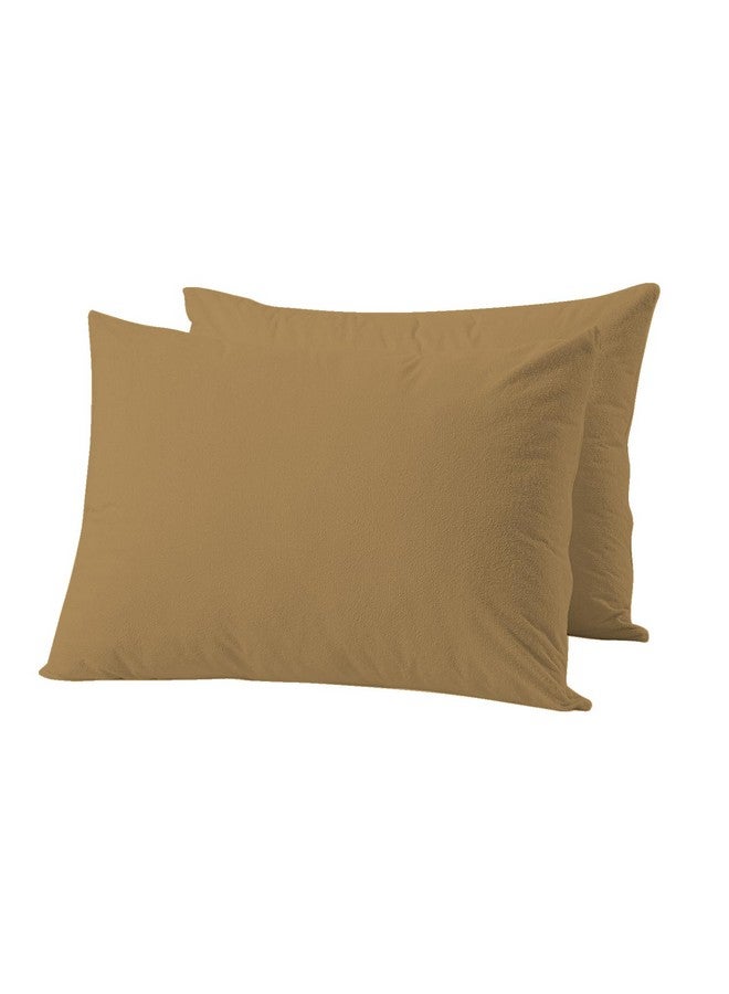Trance Ultra Soft Terry Waterproof Pillow Protector Cover with Zippered Closure | Dust Mite - Bed Bug Protection | Oil and Water Spill Protection Covers (Standard: 18 x 28 inch - Brown) - Pack of 2 - Image 3