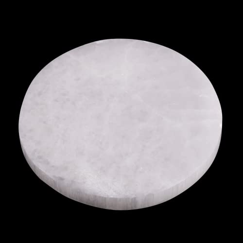 Wish Well Selenite Charging Plate – 4" Round Selenite Crystal – Mined & Crafted in Morocco – Ideal for Cleansing Crystals & Healing Stones, Meditation, Reiki – Protection Crystals – Spiritual Gifts & Decor - Image 1