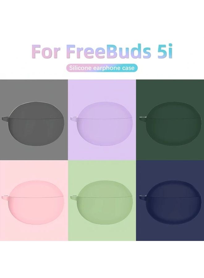 Black Bluetooth Earphone Case For Huawei Freebuds 5i Cover With Metal Hook Protective Shell - Image 2