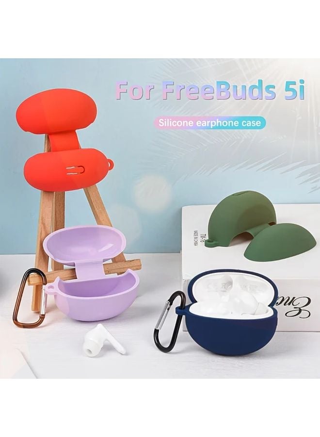 Black Bluetooth Earphone Case For Huawei Freebuds 5i Cover With Metal Hook Protective Shell - Image 5