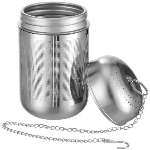 Hemoton Spice Filter Seasoning Strainer Stainless Steel Tea Ball Strainer Soup Seasonings Seperation Basket Wire Mesh Soup Seasonings Seperation Basket Filter Cooking Infuser with Chain for Home - Image 1