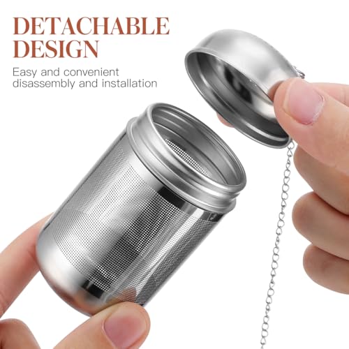 Hemoton Spice Filter Seasoning Strainer Stainless Steel Tea Ball Strainer Soup Seasonings Seperation Basket Wire Mesh Soup Seasonings Seperation Basket Filter Cooking Infuser with Chain for Home - Image 3