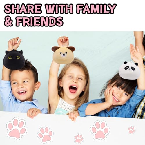 KOPHINYE 6PCS Mini Plushies Keychain 3inch Small Black Cat Axolotl Panda Corgi Dog Cute Animal Keychains for Kids Girls and Boys Birthday Gift Party Back to School Favor Packs - Image 5