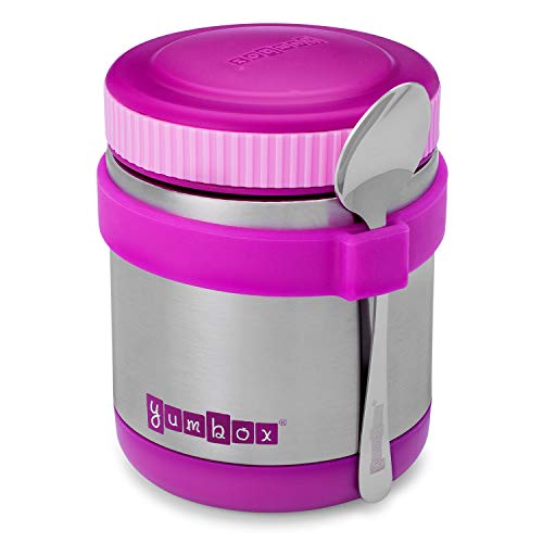 Yumbox Leak-Proof Insulated Food Jar, 14 oz (1.75 cups), Triple Insulated Stainless Steel, Keeps Food Hot for 6 Hours, Cold for 12 Hours, Wide Mouth with Removable Utensil Band, Bijoux Purple - Image 1