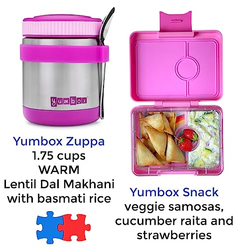 Yumbox Leak-Proof Insulated Food Jar, 14 oz (1.75 cups), Triple Insulated Stainless Steel, Keeps Food Hot for 6 Hours, Cold for 12 Hours, Wide Mouth with Removable Utensil Band, Bijoux Purple - Image 2