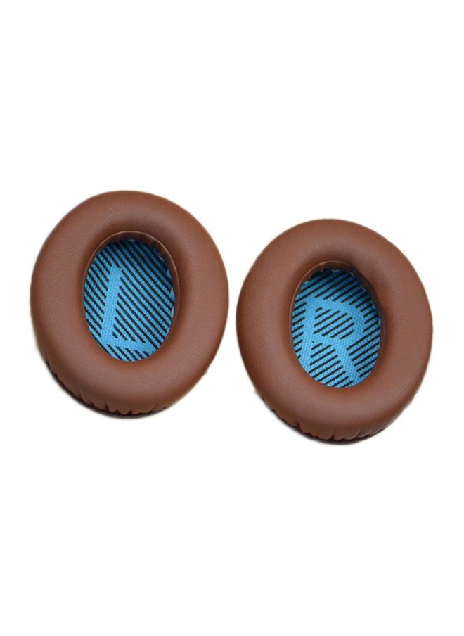 ماركة غير محددة - أغطية أذن لسماعات الرأس Doctor Qc35 Qc25 Qc15 Ae2 إسفنجة بلوفر على شكل أغطية أذن جلدية ملحقات الكمبيوتر الرقمية - اللون: بني غطاء للأذنين أزرق LR وسادة قطنية واحدة - Image 1