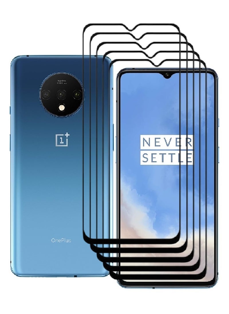 AINA 5 Pieces Tempered Glass Screen Protector 5D Designed For OnePlus 7T Full Glue Edge to Edge Full Screen Coverage And Bubble Free - Image 1