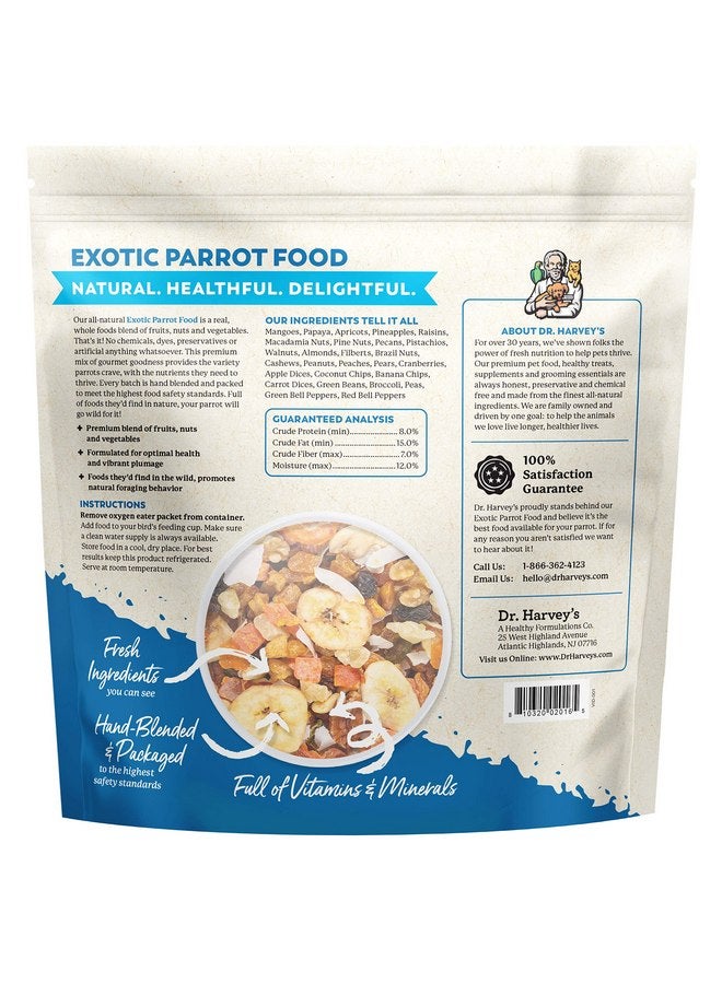 دي آر. هارفي مزيج دكتور هارفي الغريب للببغاوات، مزيج خالٍ من البذور من الطعام الطبيعي للببغاوات الكبيرة - Image 4