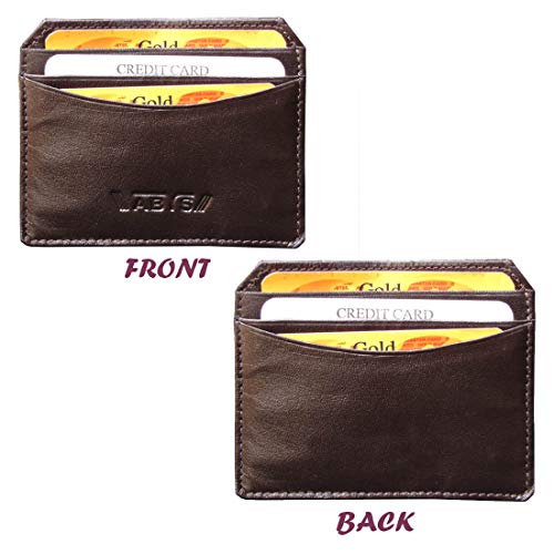 ABYS Genuine Leather Coffee Brown Credit Card Holder||Card Case||Pocket Wallet for Men & Women - Image 5