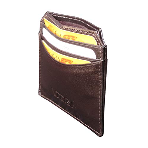 ABYS Genuine Leather Coffee Brown Credit Card Holder||Card Case||Pocket Wallet for Men & Women - Image 2