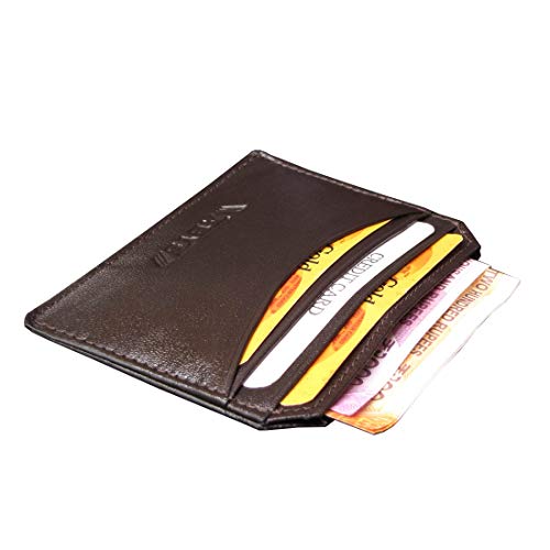 ABYS Genuine Leather Coffee Brown Credit Card Holder||Card Case||Pocket Wallet for Men & Women - Image 4